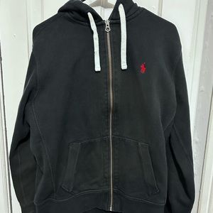 Black Polo Ralph Lauren Embroidered Hoodie Size Large